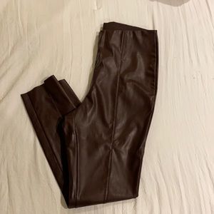 Faux leather pants